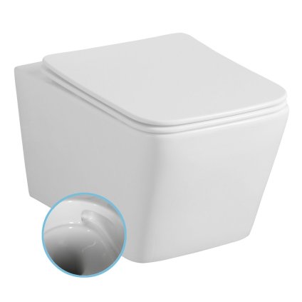 Sapho, PORTO závesná WC misa, Vortex Rimless, 36x52cm, biela, PZ102V