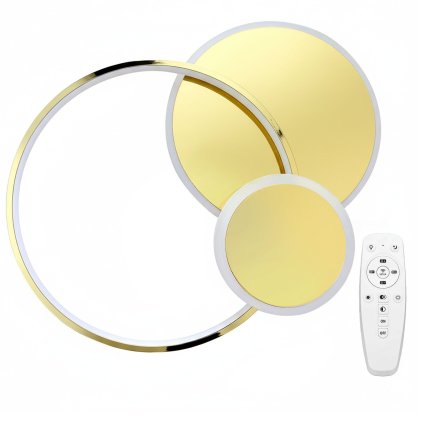 Toolight, LED stropné svietidlo + diaľkové ovládanie, APP1710-C, zlatá lesklá, OSW-04039