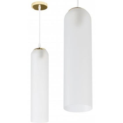 Toolight - Sklenená závesná lampa APP665-1CP, biela-zlatá, OSW-04661
