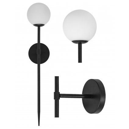 Toolight - nástenná čierna lampa 52cm APP577-1W, čierna, OSW-08755