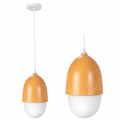 Toolight - závená lampa E27 60W APP952-1CP, hnedá-biela, OSW-04035