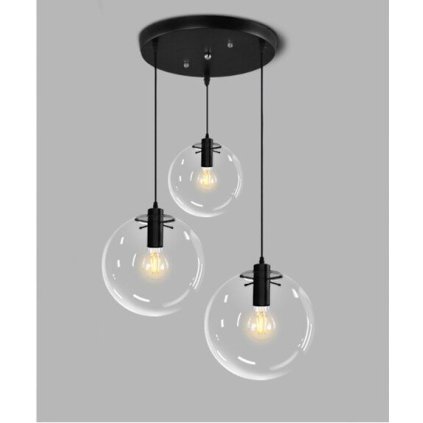 Toolight - Závesné svietidlo Lassi 20+25+30 cm APP309-3C, čierna, OSW-00341