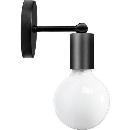 Toolight - kovová nástenná lampa E27 60W 392205, čierna, OSW-04016