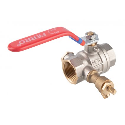 Novaservis, Kulový plnoprůtočný kohout s vypouštěním, páka MM 1/2", KFPW1
