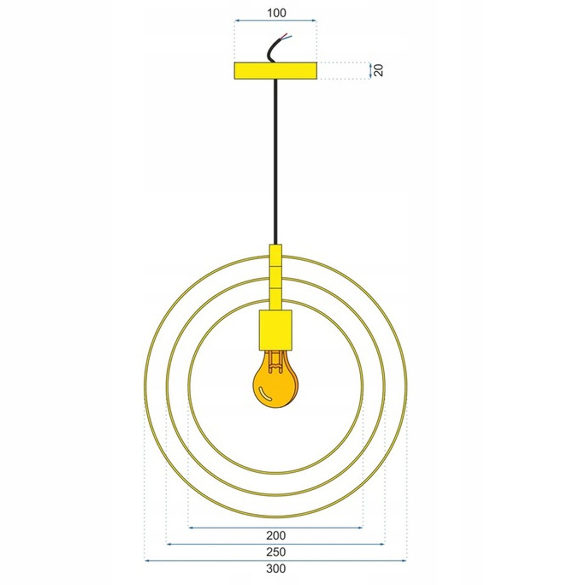 Toolight - závesná lampa E27 APP286-1CP, zlatá, OSW-08404