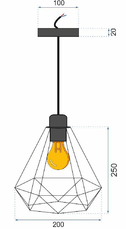 Toolight - Závesná lampa kovová 392197, zlatá, OSW-09680