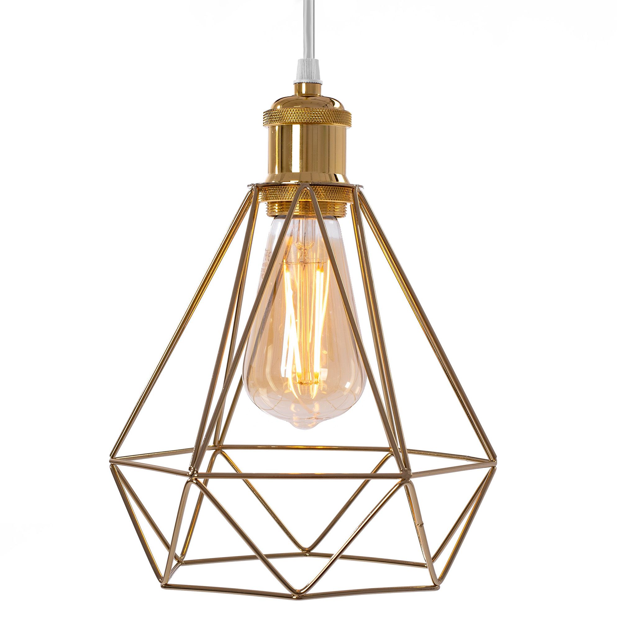 Toolight - Závesná lampa kovová 392197, zlatá, OSW-09680
