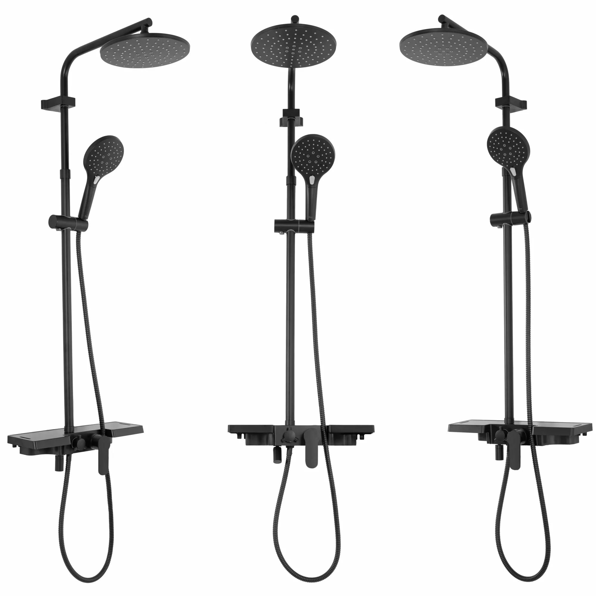 REA - Santos sprchový set s batériou 150mm,  čierna, REA-P8803