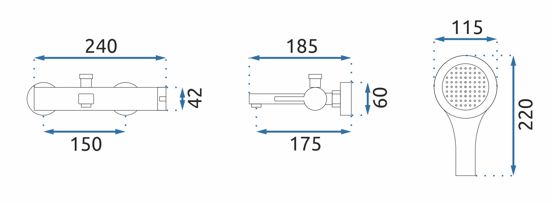 Rea Polo, vaňová batéria s bodovou sprchovou sadou, čierna-zlatá, REA-B9979