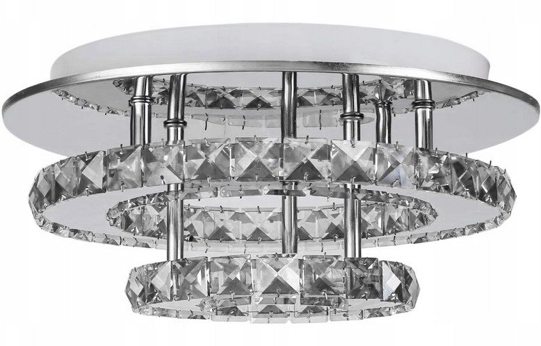 Toolight, LED krištáľové závesné stropné svietidlo 20W, neutrálna farba, APP412-C, chrómová, OSW-65010