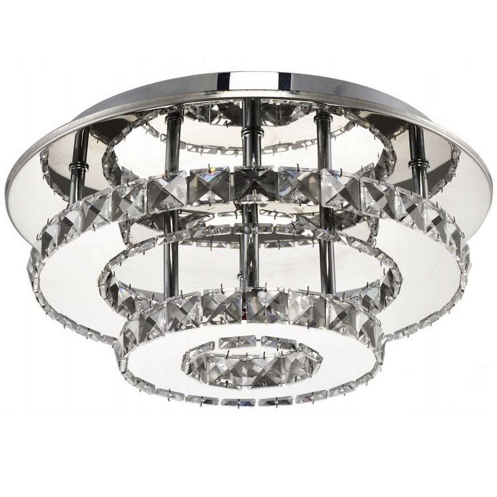 Toolight, LED krištáľové závesné stropné svietidlo 20W, neutrálna farba, APP412-C, chrómová, OSW-65010