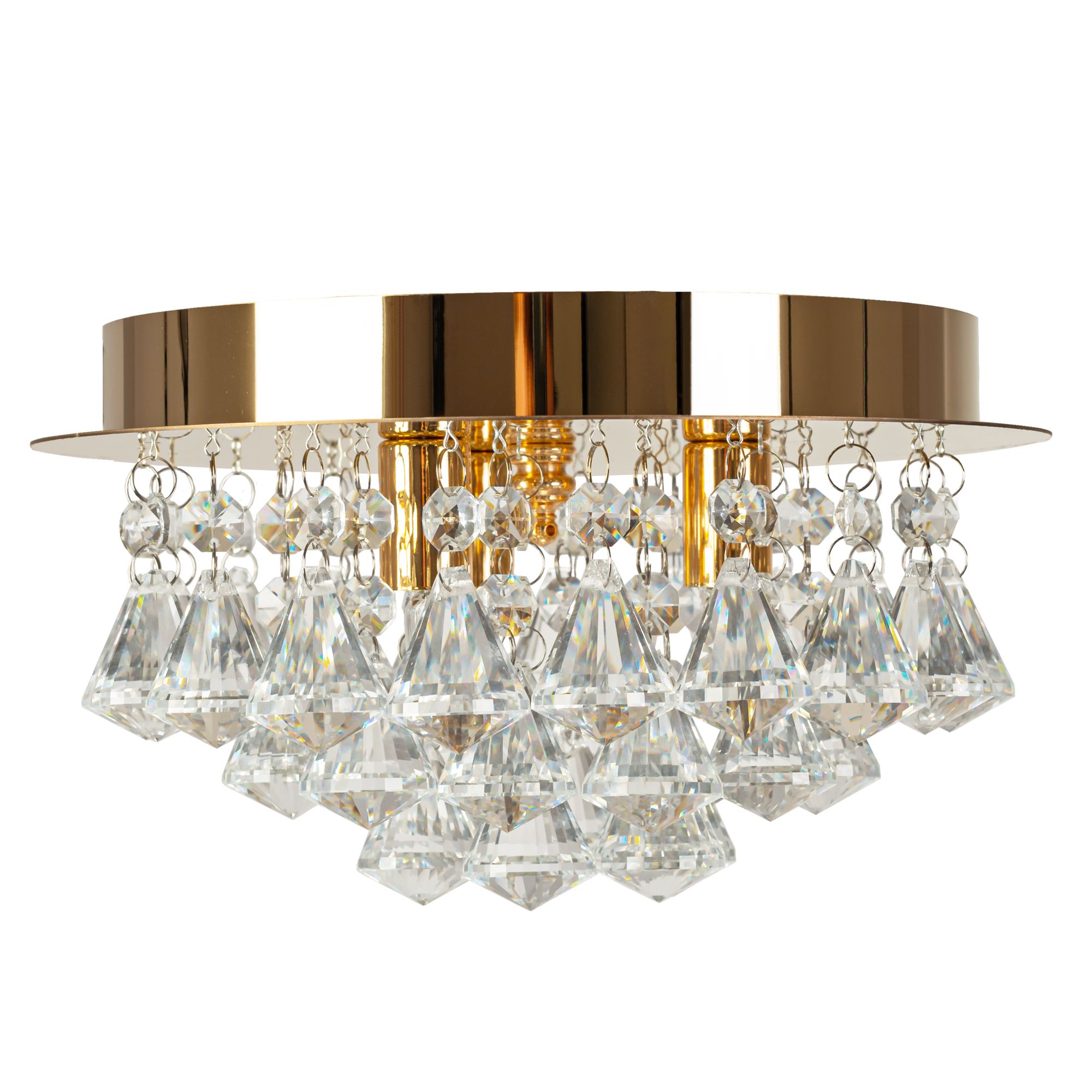 Toolight - Krištáľové závesné svietidlo G9 3x40W APP1038-C, zlatá, OSW-06821