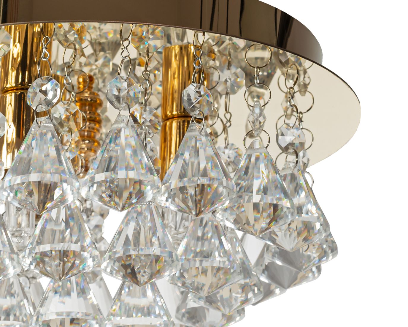 Toolight - Krištáľové závesné svietidlo G9 3x40W APP1038-C, zlatá, OSW-06821