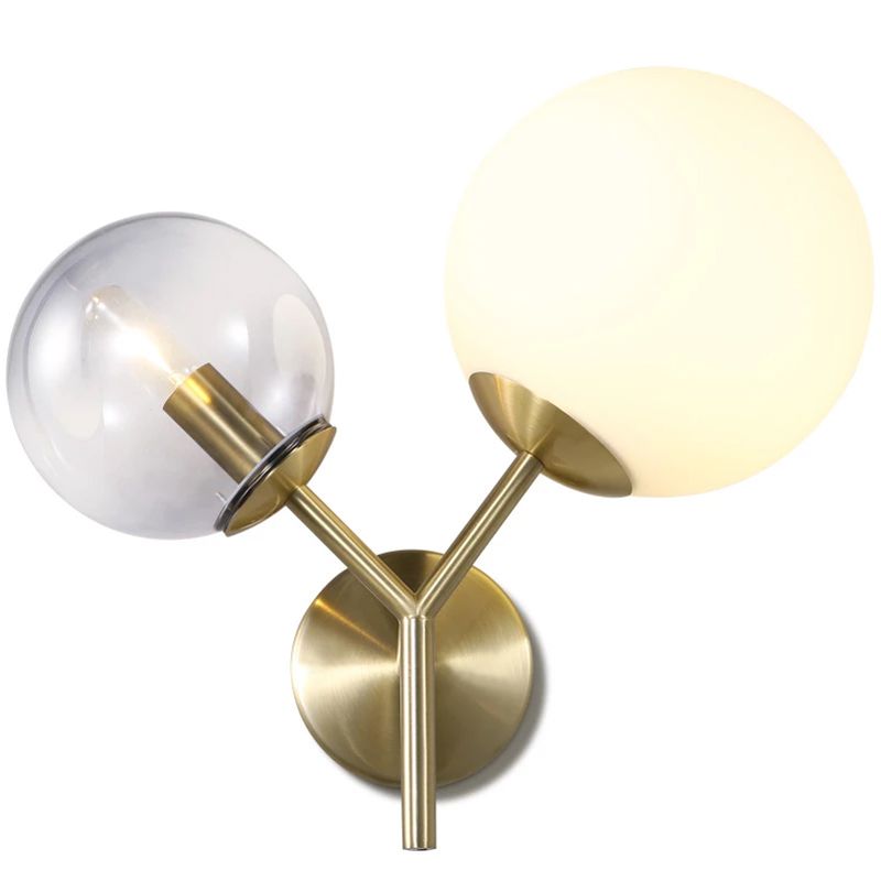 Toolight - nástenná sklenená lampa E27 60W APP1012-2W, zlatá, OSW-09481