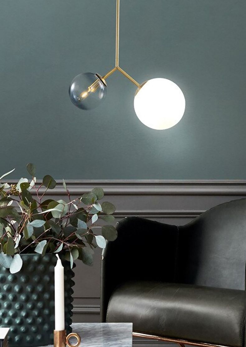 Toolight - stropná sklenená lampa E27 60W APP1013-2CP, zlatá, OSW-09482