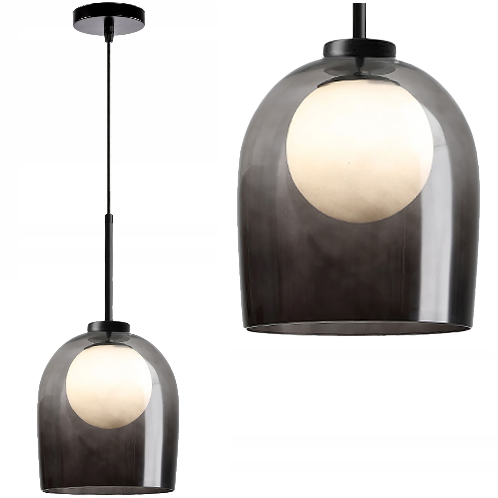 Toolight - stropná sklenená lampa G9 25W APP1026-1CP, čierna, OSW-09484