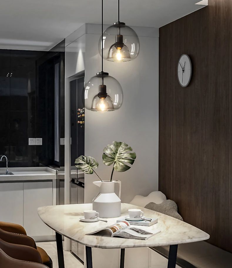 Toolight - závesné sklenené svietidlo s dymového skla E27 60W APP1027-1CP, čierna, OSW-01154