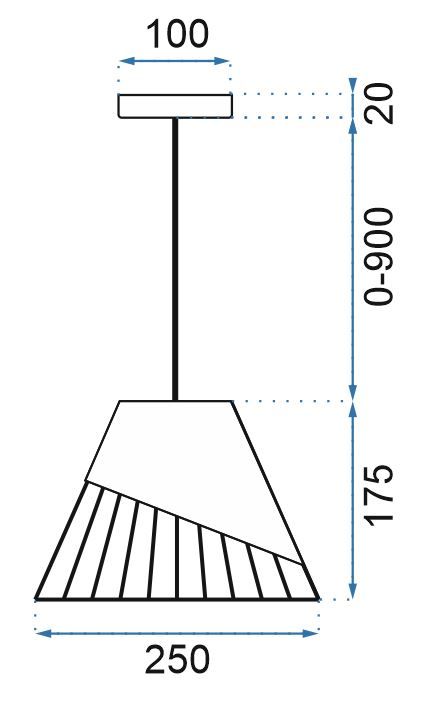 Toolight - závesná stropná zrkadlová lampa E27 60W APP228-1CP, čierna-biela, OSW-00888