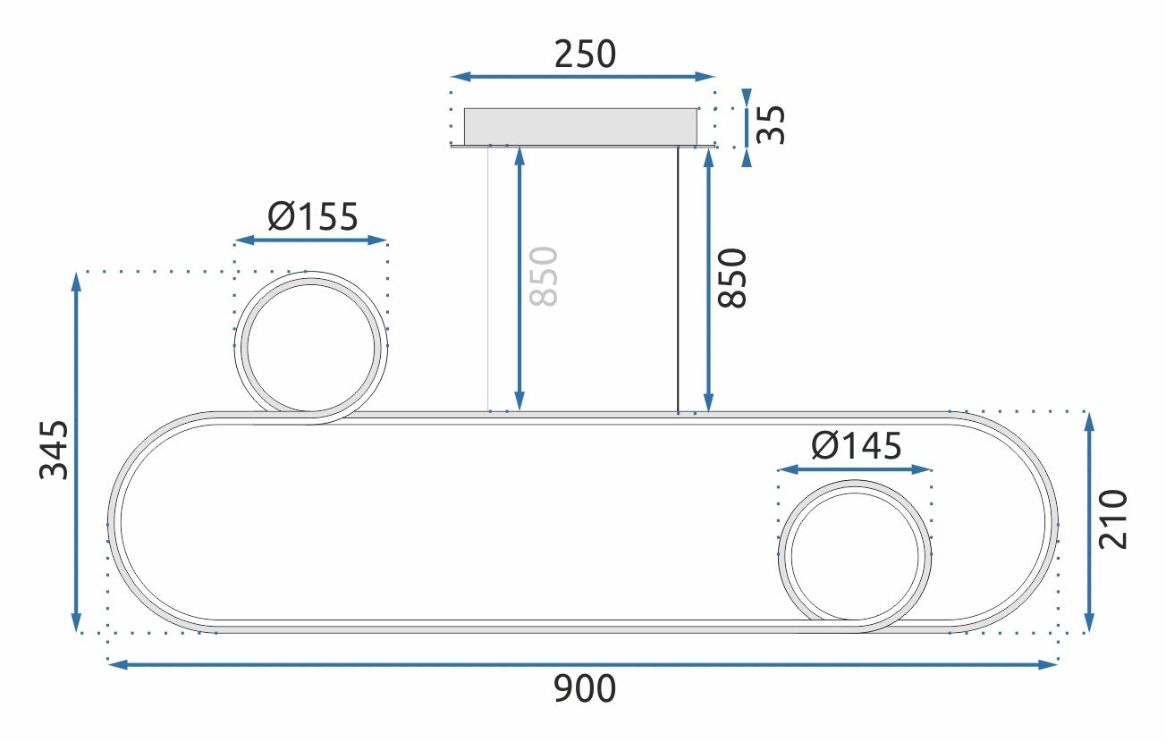 Toolight - LED závesné svietidlo APP810-CP CHROM, strieborná, OSW-09663