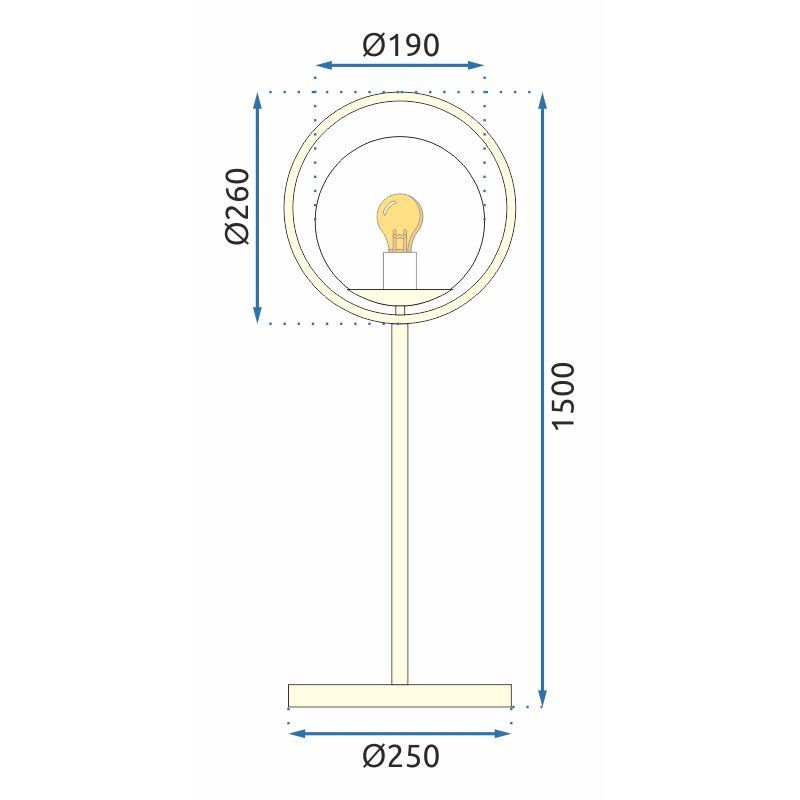 Toolight - Podlahová lampa APP927-1F, zlatá-biela, OSW-07009