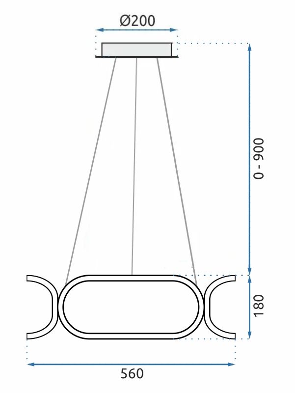 Toolight - LED závesné svietidlo + diaľkové ovládanie APP790-CP TRIO BLACK, čierna, OSW-07901