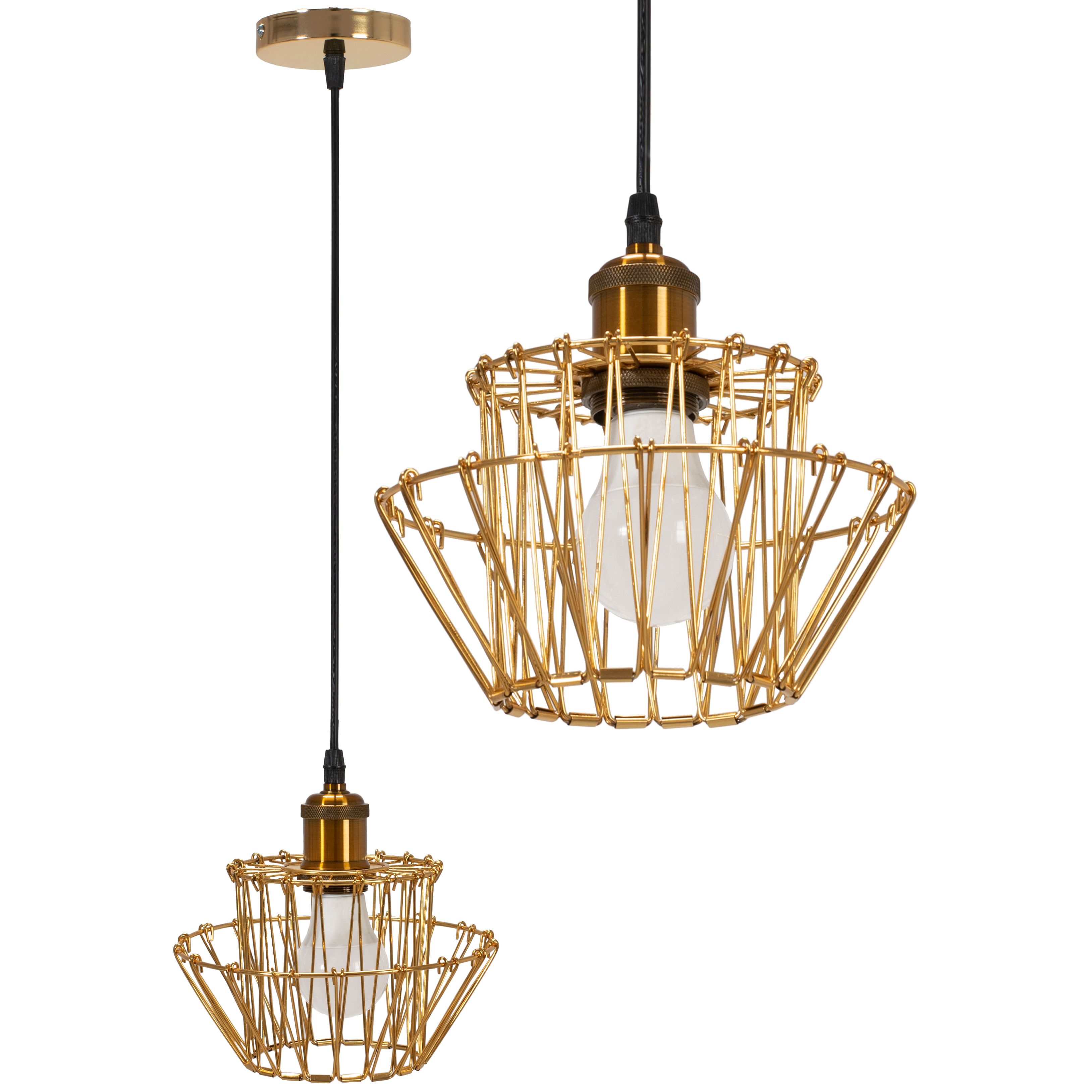 Toolight - Závesné svietidlo E27 60W APP942-1CP Set 36cm, retro zlatá, OSW-07005