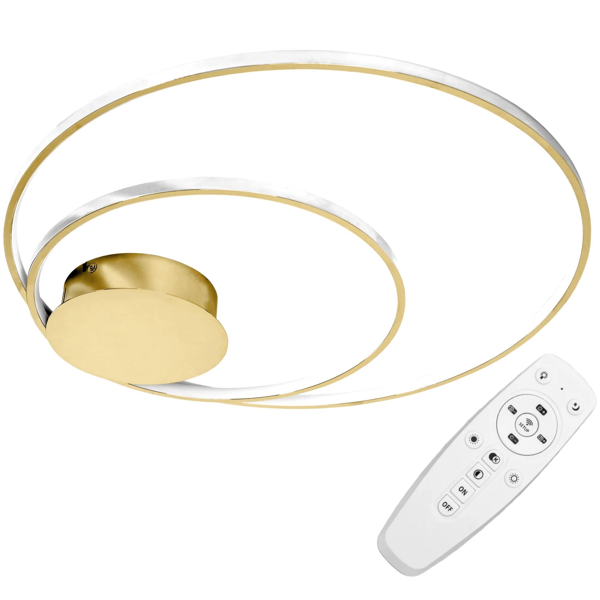 Toolight - LED stropné svietidlo + diaľkové ovládanie APP803-C, zlatá, OSW-09752