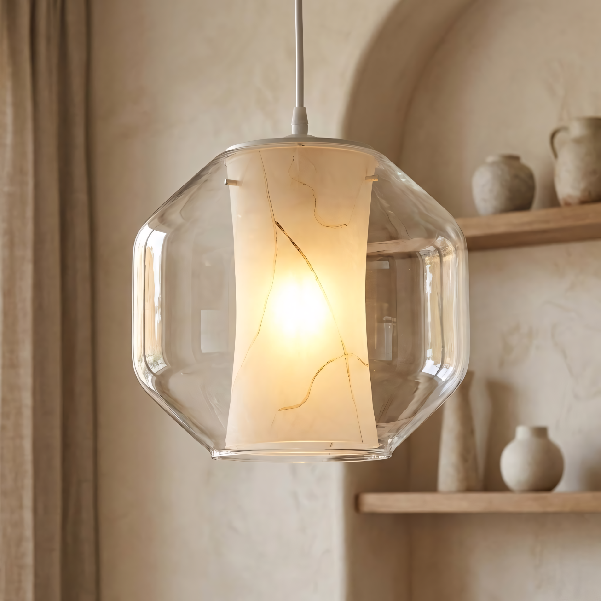 Toolight - závesné svietidlo MARBLE E27 60W APP908-1CP, imitácia mramoru, OSW-06674