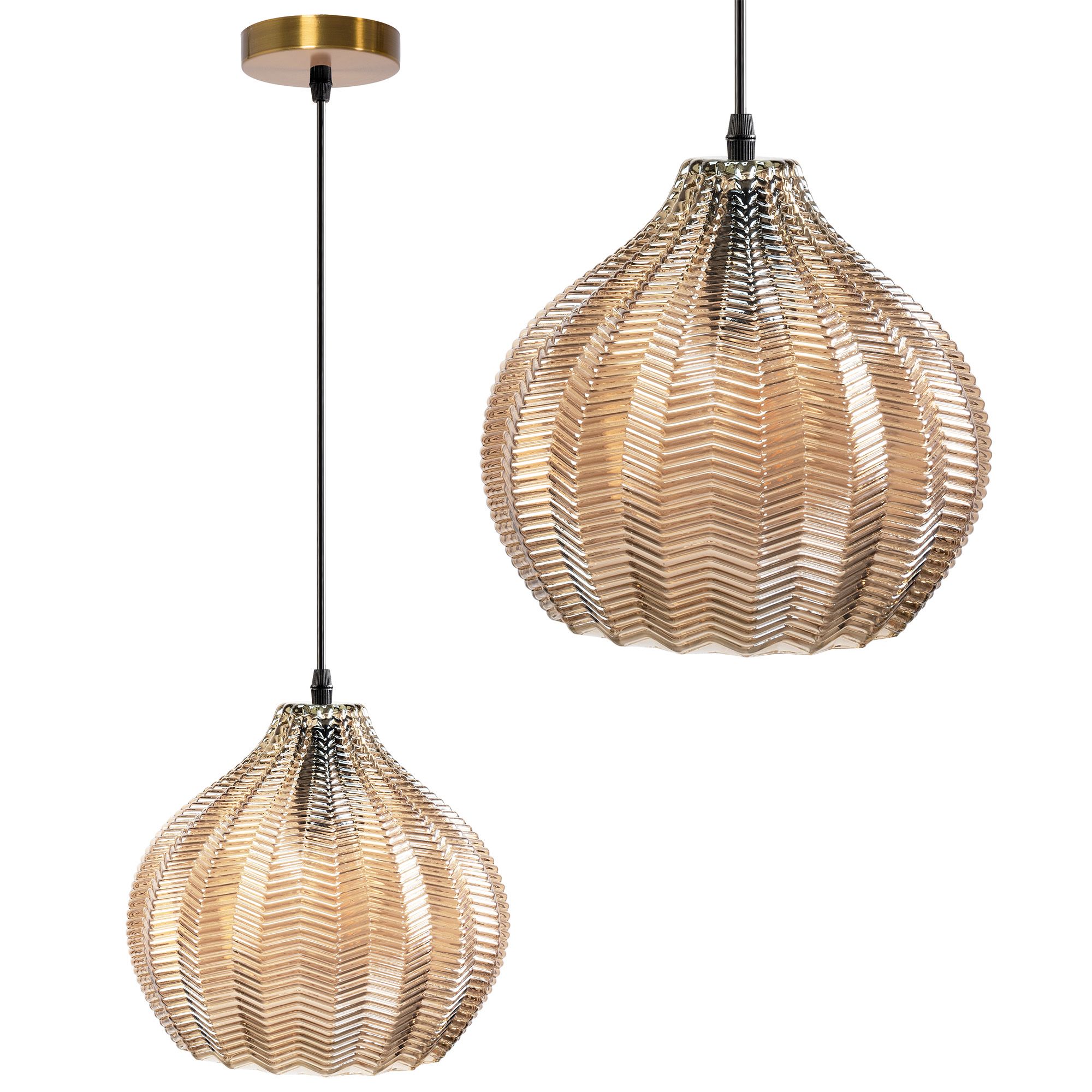 Toolight - Retro sklenená stropná lampa E27 60W APP893-1CP, oranžová, OSW-05695