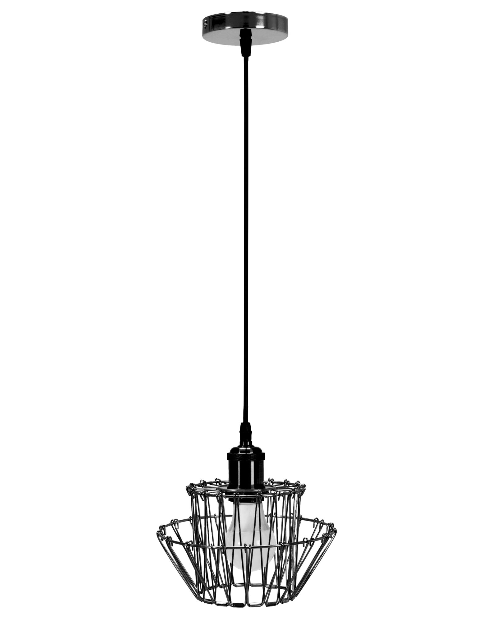 Toolight - Závesné svietidlo 36cm E27 60W APP941-1CP, čierna, OSW-05663
