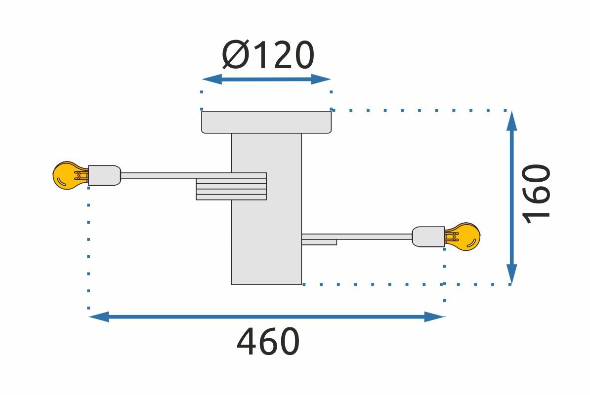 Toolight - Stropné svietidlo 5xE27 60W APP741-5C, čierna, OSW-01106