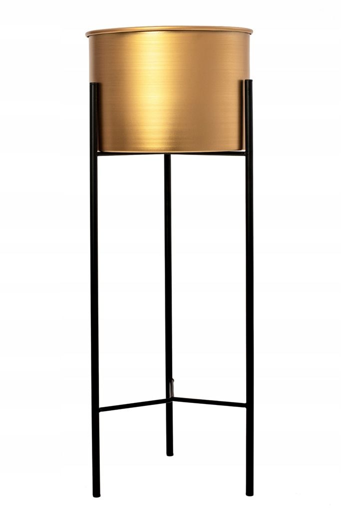 Tutumi, kovový kvetináč na rastliny 40cm TSHP20205, čierna matná-mosadzná zlatá, HOM-09903