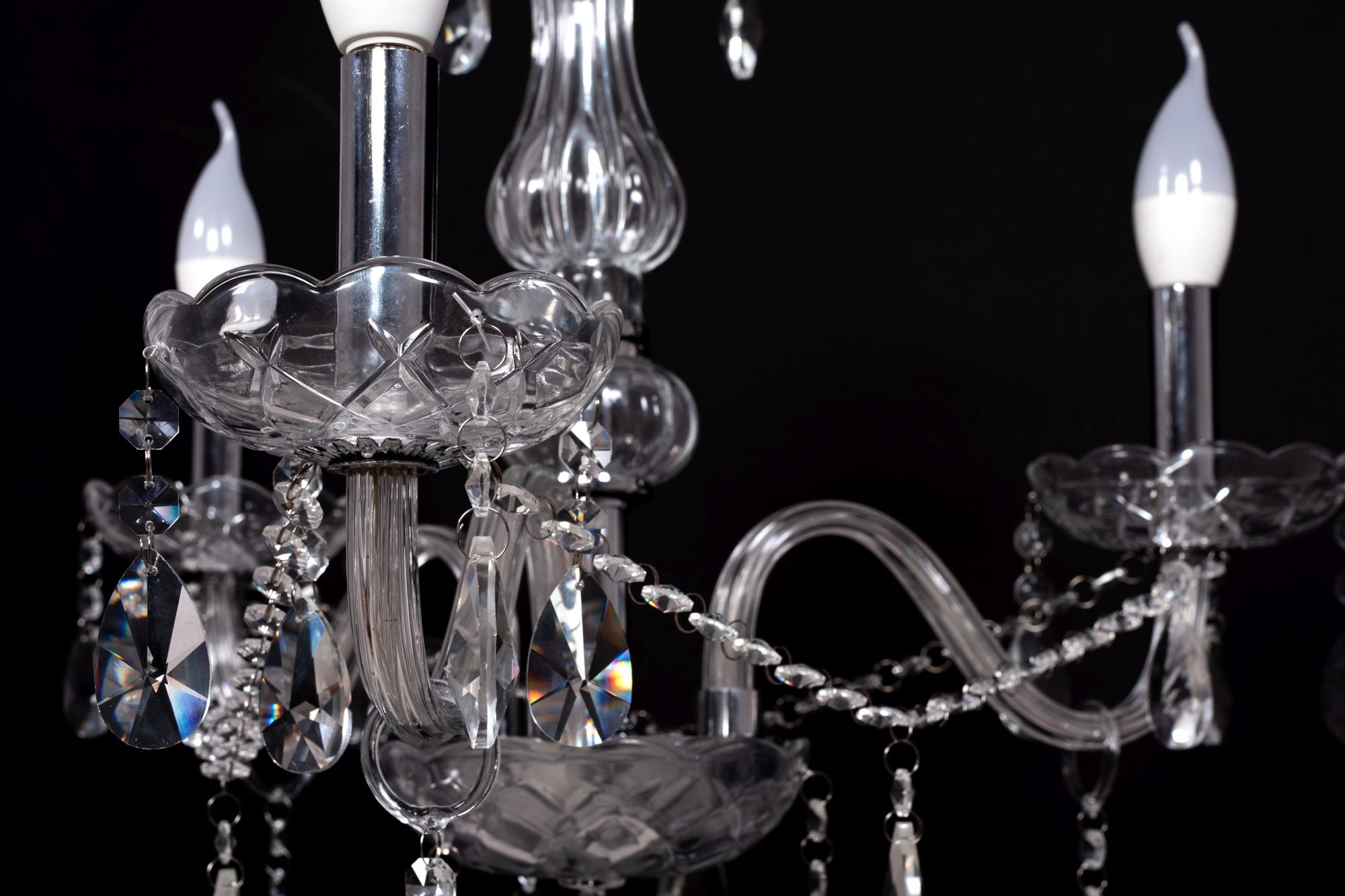 Toolight - Krištáľový závesný luster 3xE14 60W 300752, strieborná, OSW-04601