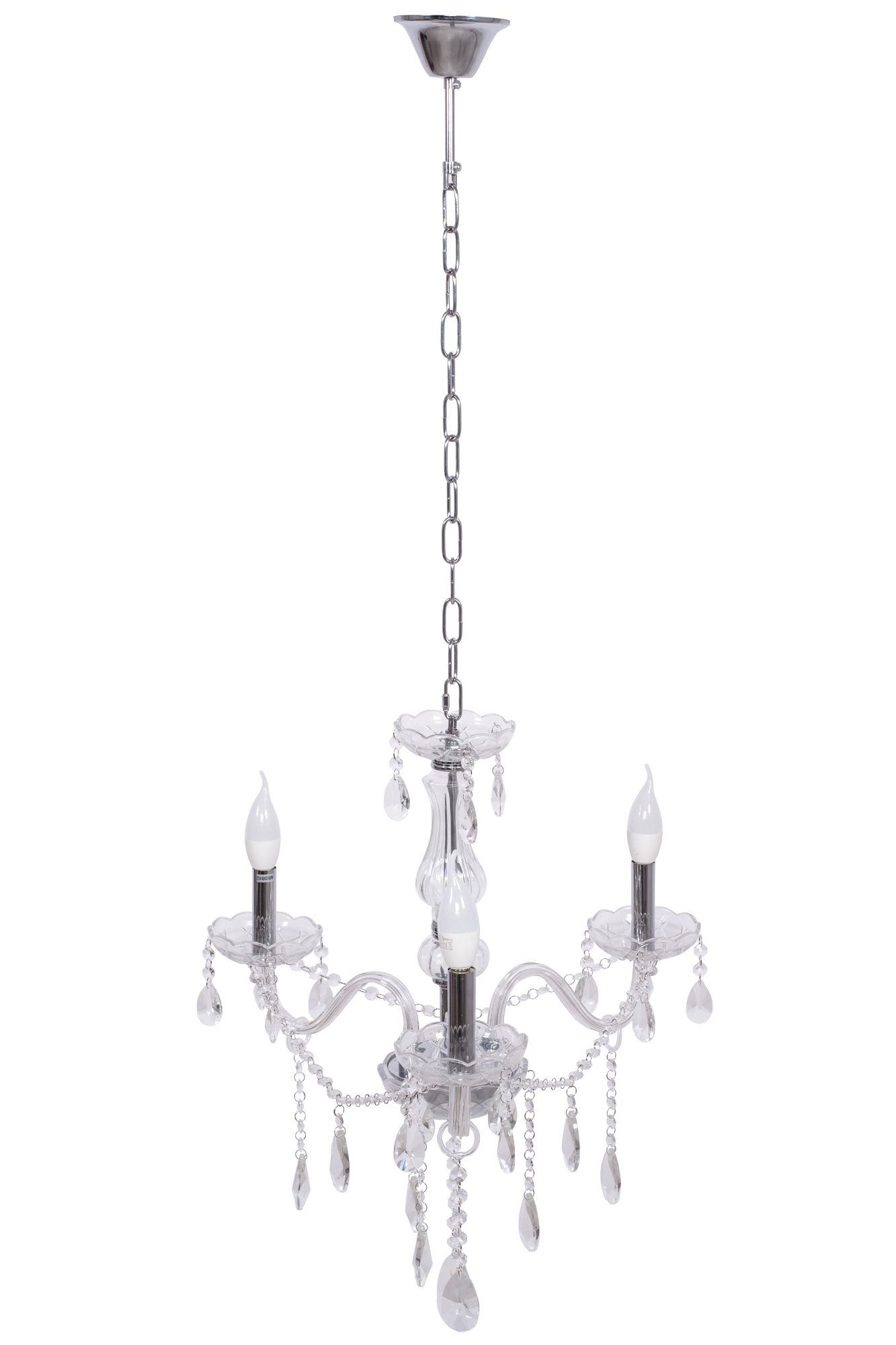 Toolight - Krištáľový závesný luster 3xE14 60W 300752, strieborná, OSW-04601