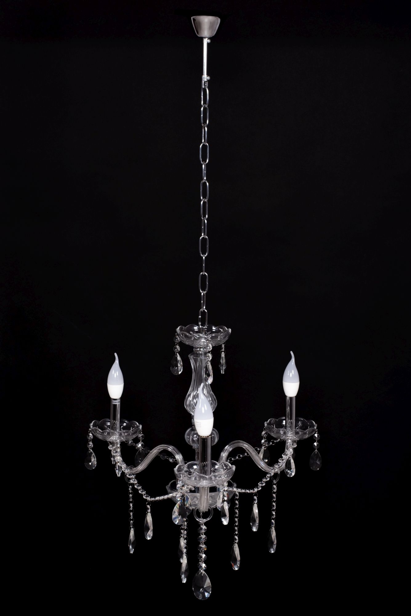 Toolight - Krištáľový závesný luster 3xE14 60W 300752, strieborná, OSW-04601