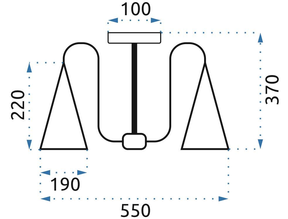 Toolight - Škandidávska závesná lampa 3-ramenná 3xE27 60W APP442-CP, čierna, OSW-08980