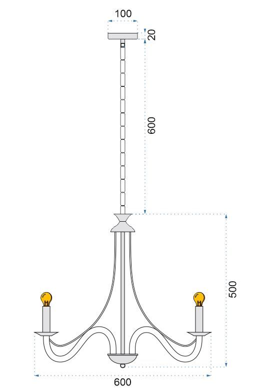 Toolight - Závesné svietidlo 8xE14 60W APP210-3CPR, čierna, OSW-08147