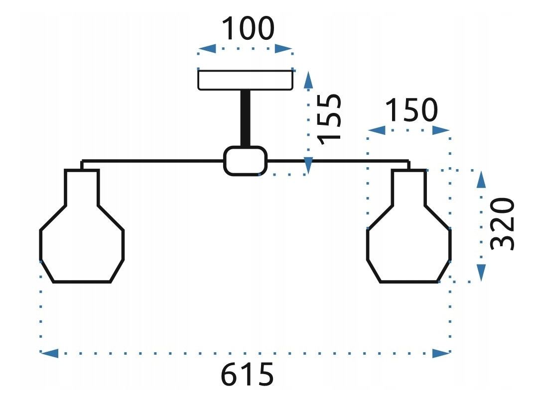 Toolight - Závesné kovové stropné svietidlo 3-ramenné 3xE27 60W APP734-3C, čierna, OSW-08763