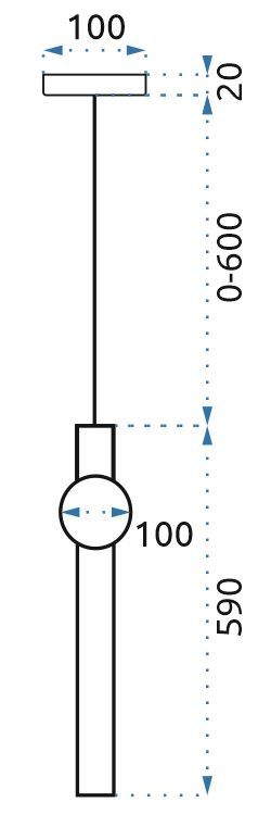 Toolight - LED stropná lampa závesná 60cm 12W APP475-CP, zlatá-biela, OSW-00607