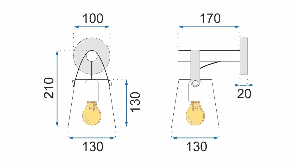 Toolight - Kovová nástenná lampa na pásku APP468-1W, šedá, OSW-00903