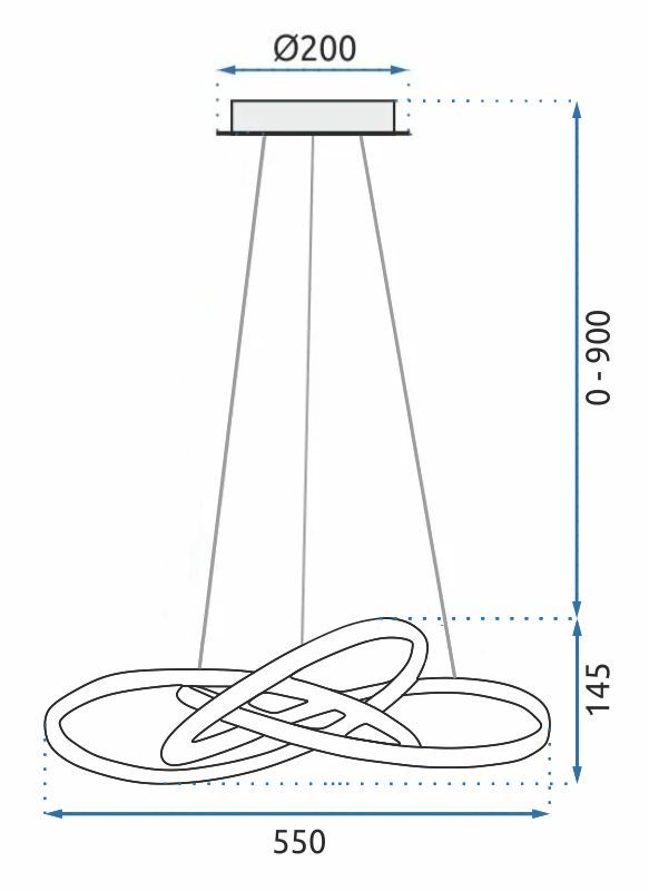 Toolight - LED stropné svietidlo + diaľkový ovládač APP393-CP, chrómová, OSW-06909