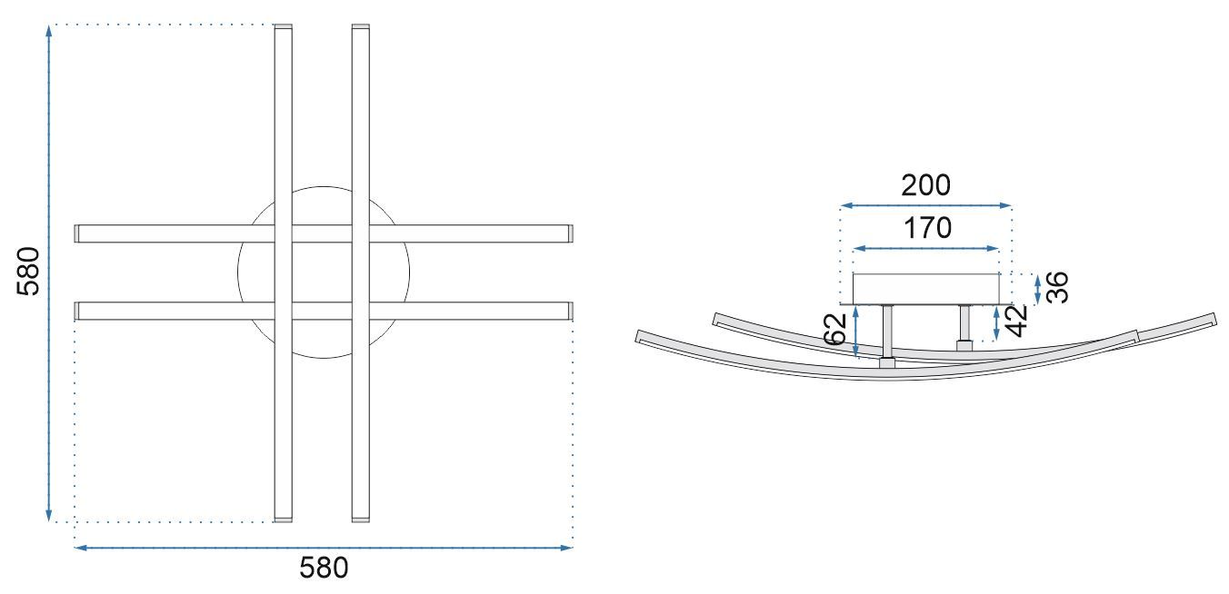 Toolight - Moderné LED stropné svietidlo APP398-C, chrómová, OSW-06914