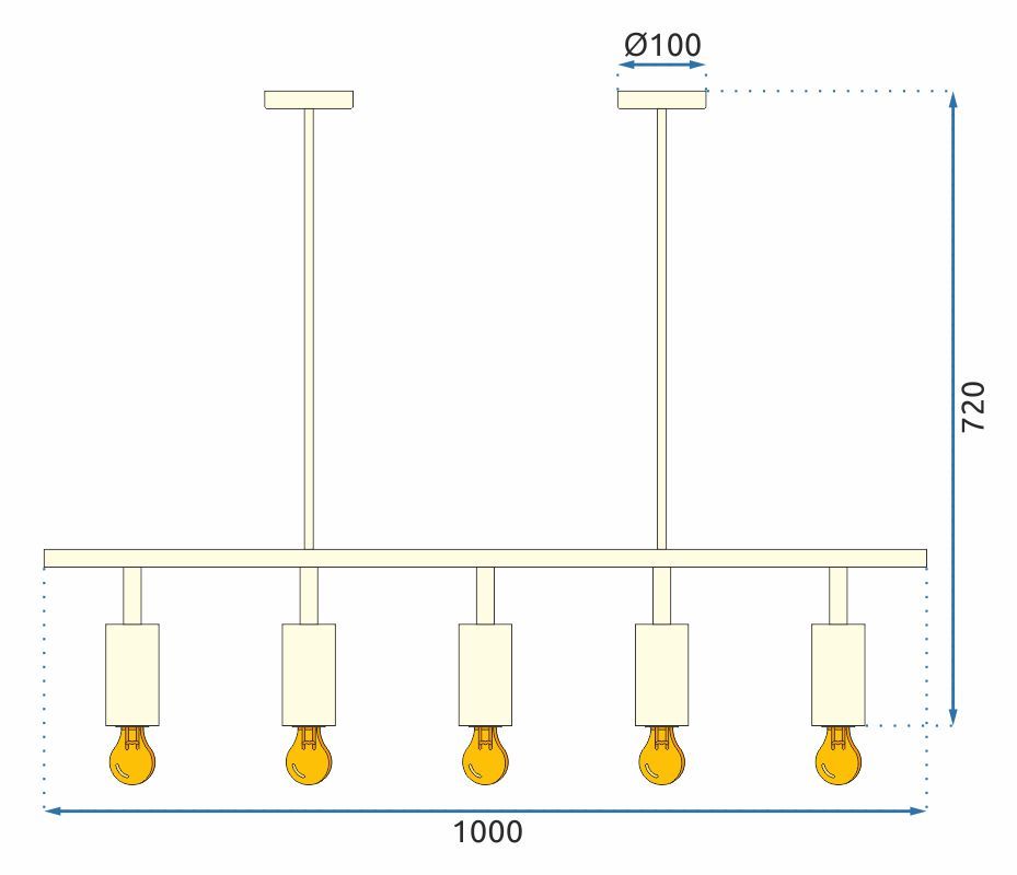 Toolight - Stropná lampa 5xGU10, APP210-3CPR, čierna, OSW-03400