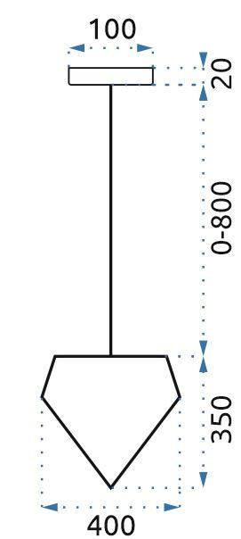 Toolight - Závesná lampa 1xE27 DIAMENT 392197, čierna, OSW-08570