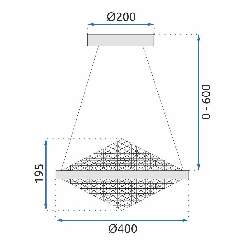Toolight - Krištáľová závesná lampa APP774-1CP + diaľkové ovládanie, chrómová, OSW-05025