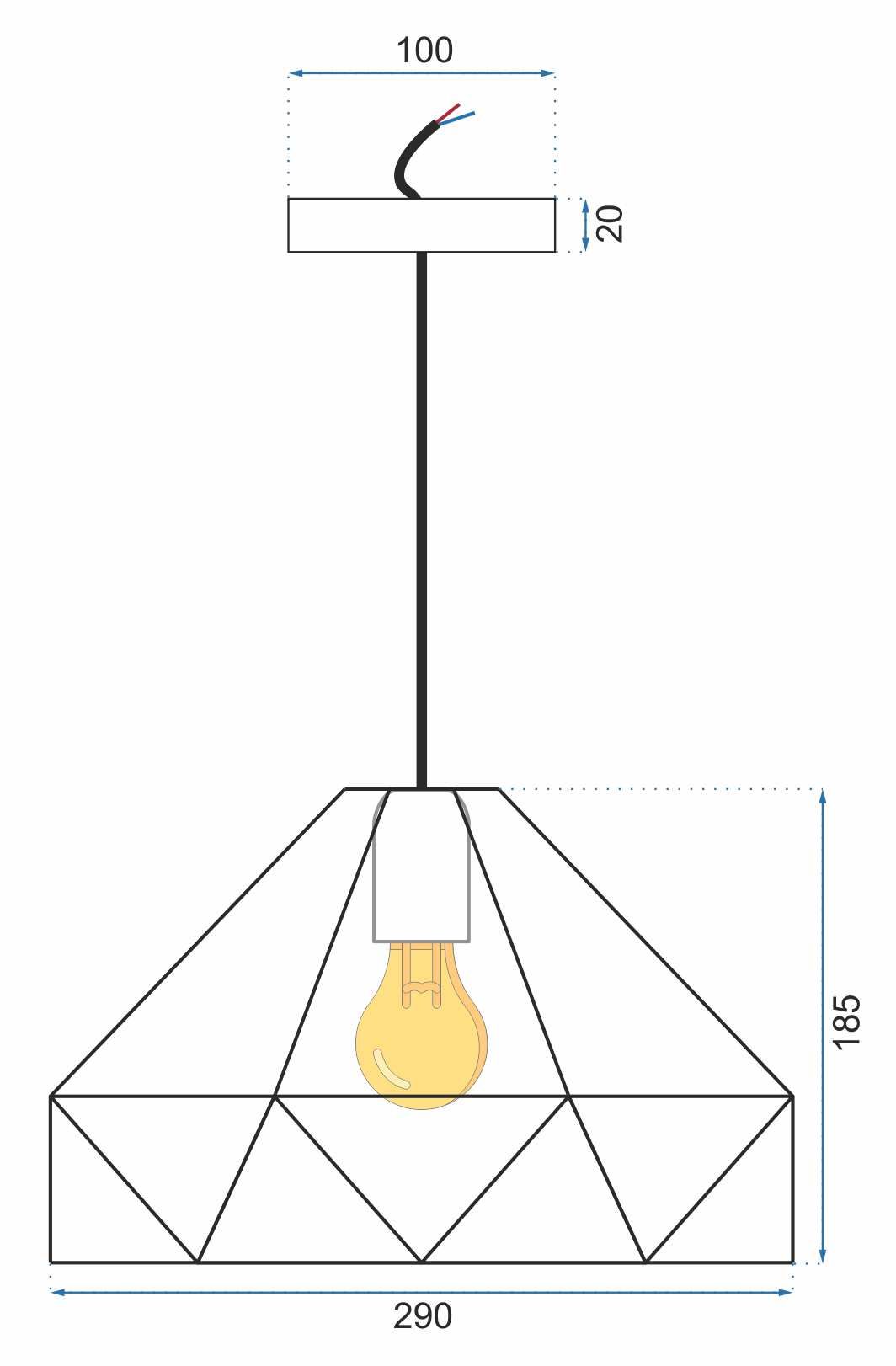 Toolight - Závesné kovové stropné svietidlo 1xE27 APP237-1CP, biela, OSW-05459