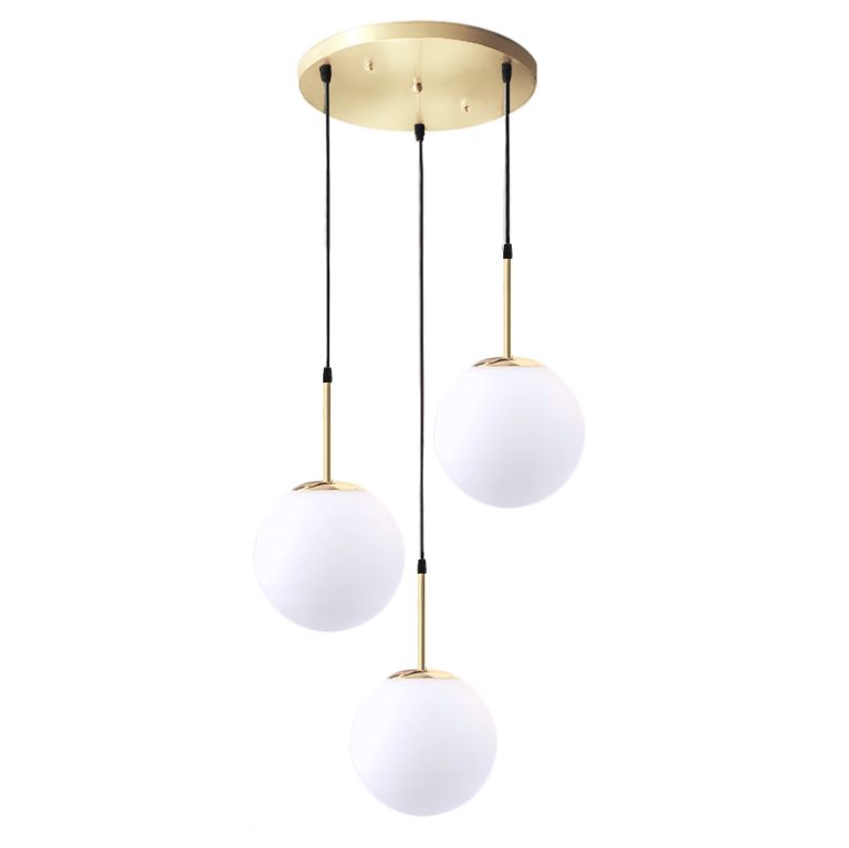 Toolight - Závesná lampa 3xE27, zlatá-biela, OSW-08193