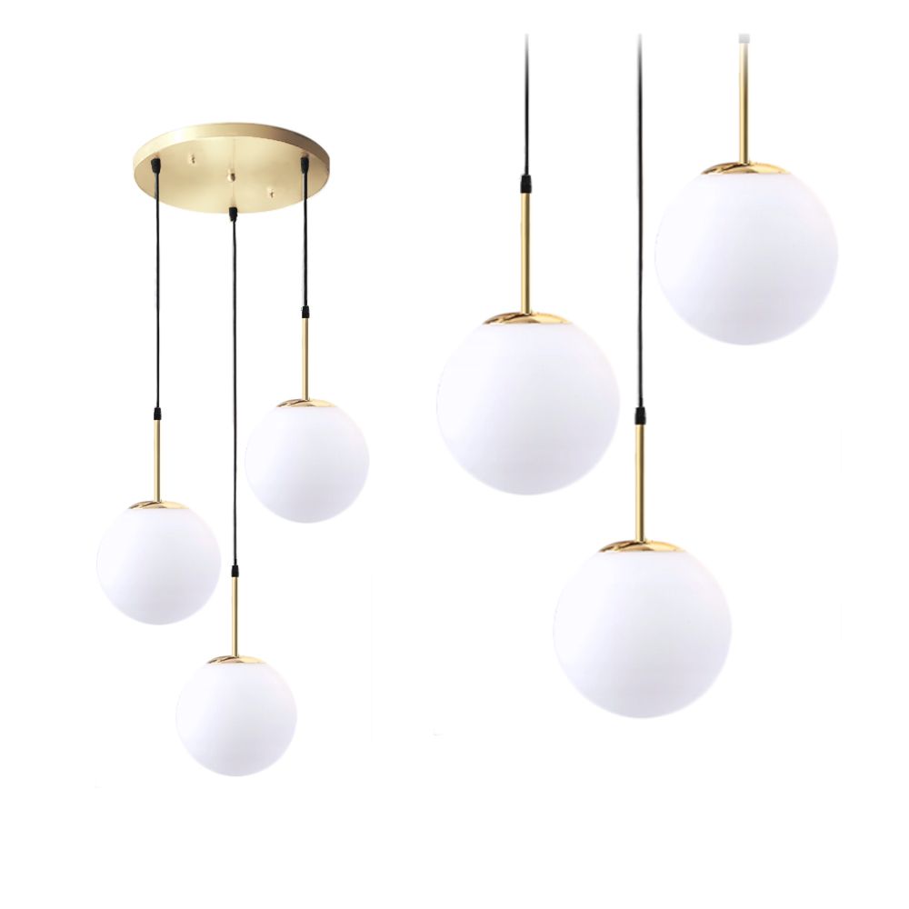 Toolight - Závesná lampa 3xE27, zlatá-biela, OSW-08193