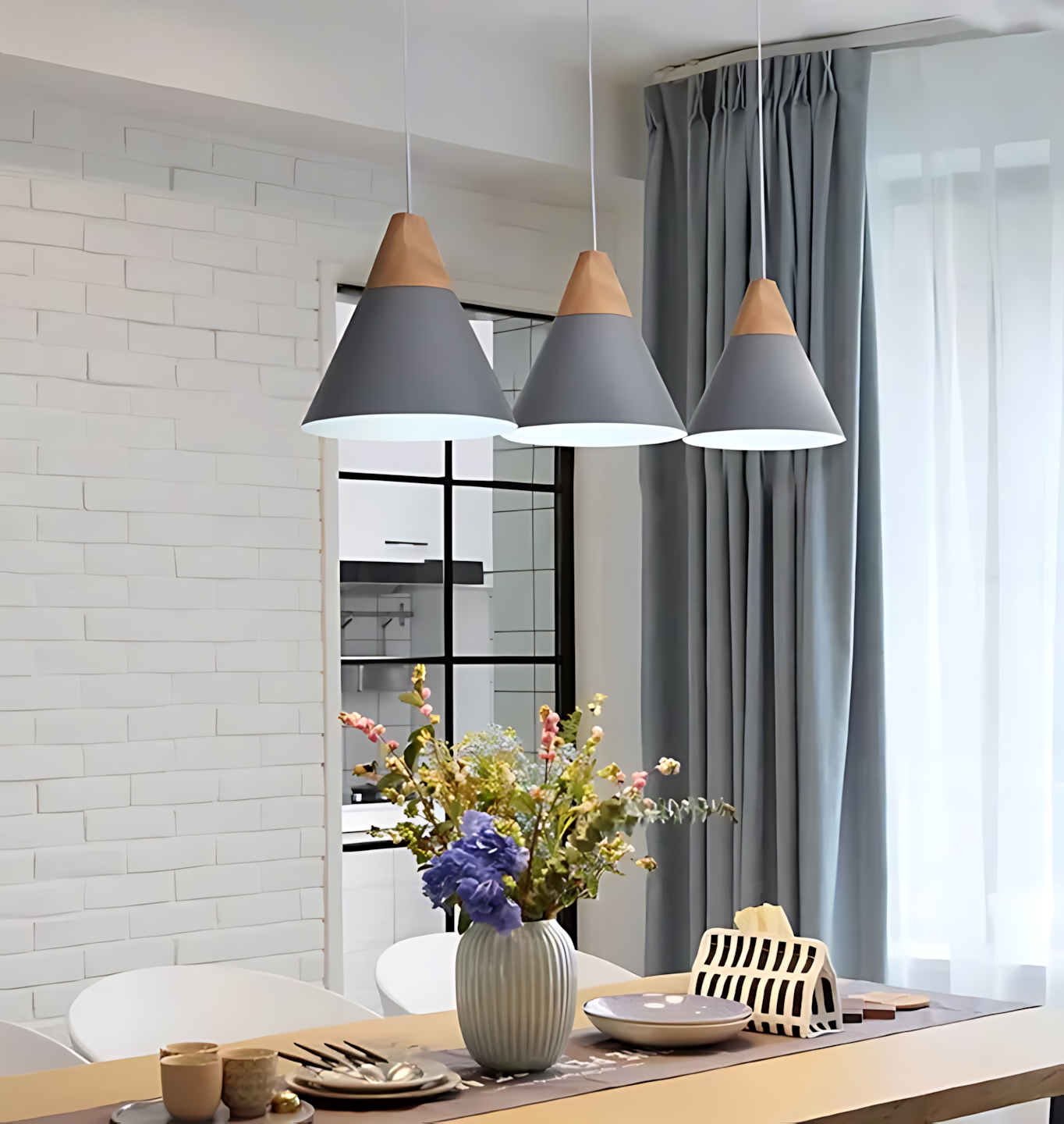 Toolight - Závesná lampa Scandi A 1xE27, biela-hnedá, OSW-00148