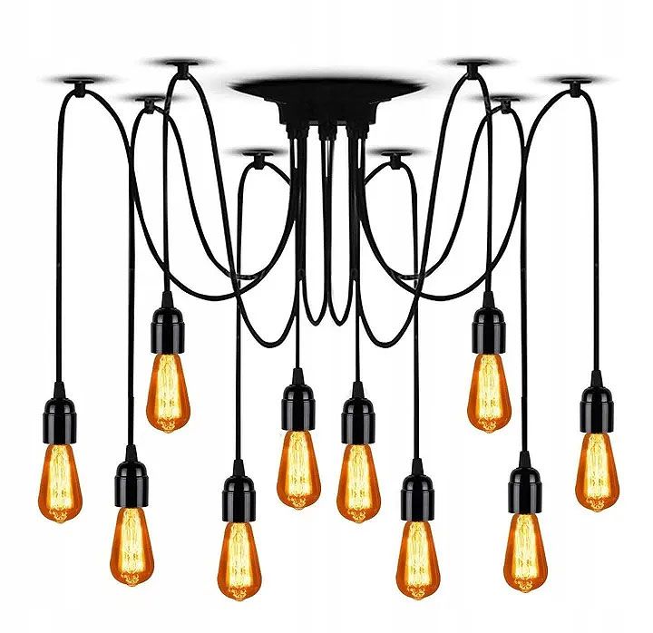 Toolight - Stropná lampa Spider 10xE27, čierna, OSW-00019